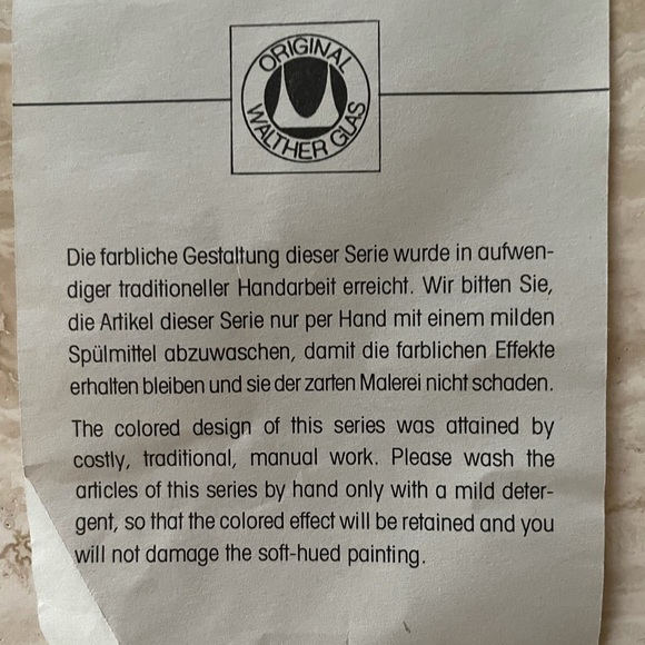 NEW Germany Original Walther Crystal Glas Basket with Handle, Gold Trim - Picture 8 of 8